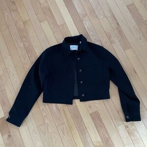 Wilfred Black Cropped Jacket Crepette - Size Small
